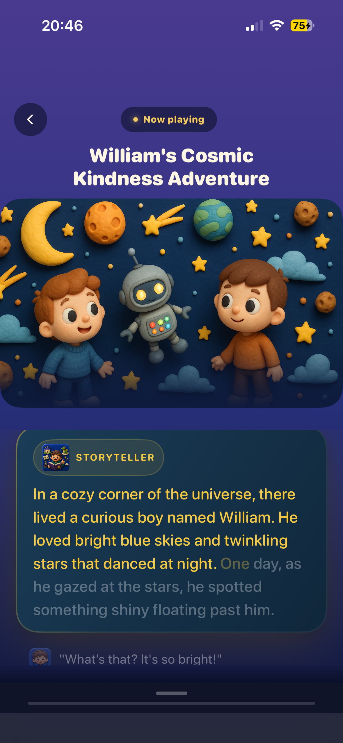 Snoory app story player